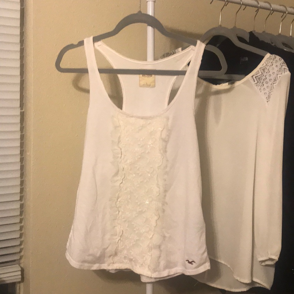 White tank top with lace detailing